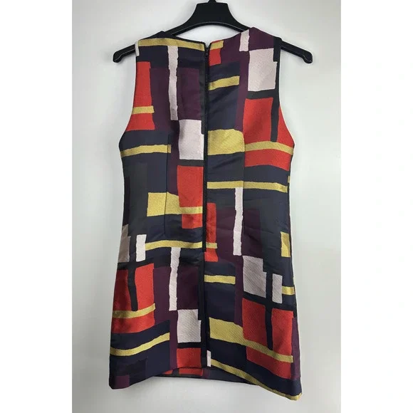 ALICE + OLIVIA Clyde Print Sleeveless A-Line Shift Dress Geometric Womens Size 8 - Picture 10 of 16